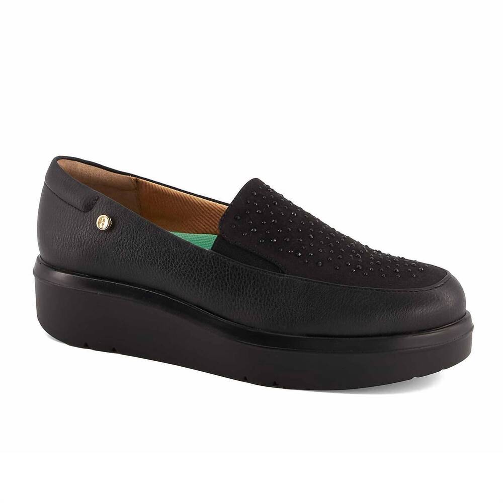 NEW ANDREA women's high platform flat shoes in black